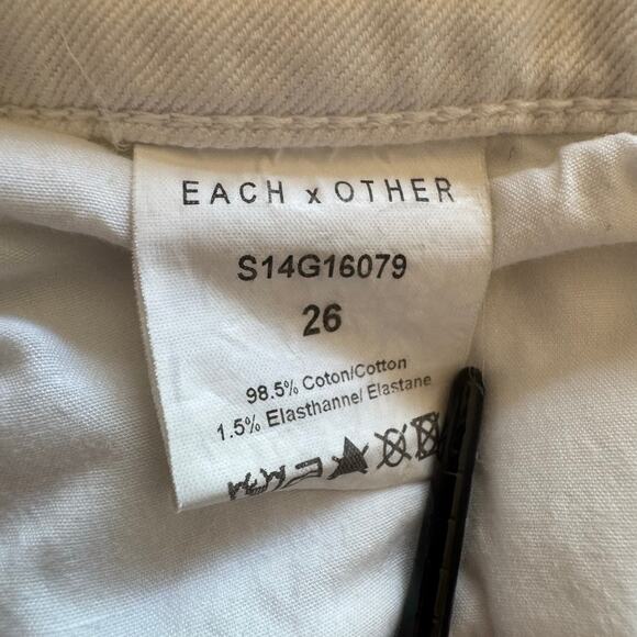 Each x Other Jeans Low Rise White Denim Size 26 Paris Designer S14G16079 - Picture 4 of 15